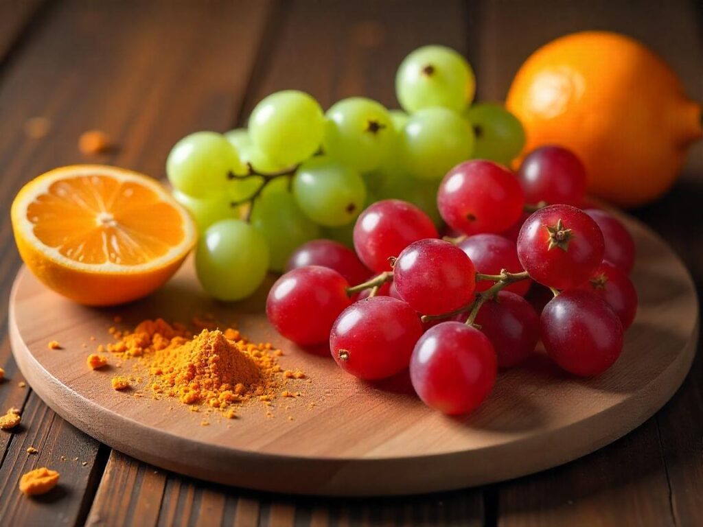 candy flavored grapes with an orange 