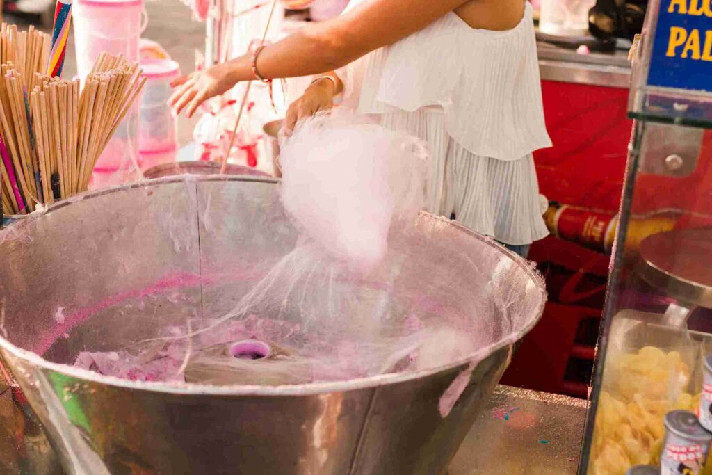 cotton candy in machine