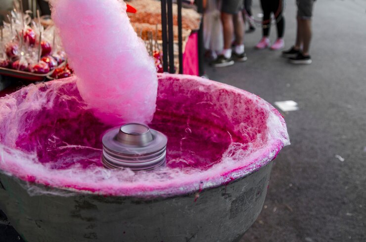  cotton candy and a machine